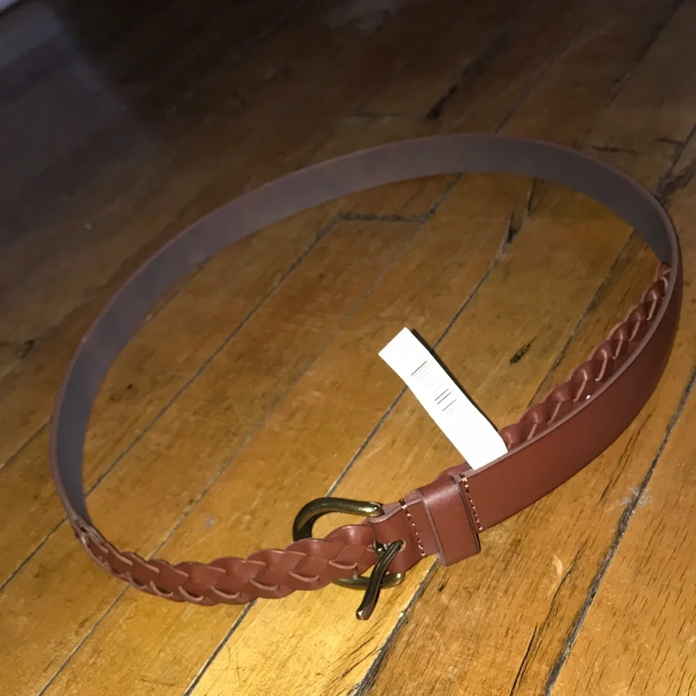 Brown Braided Leather Belt